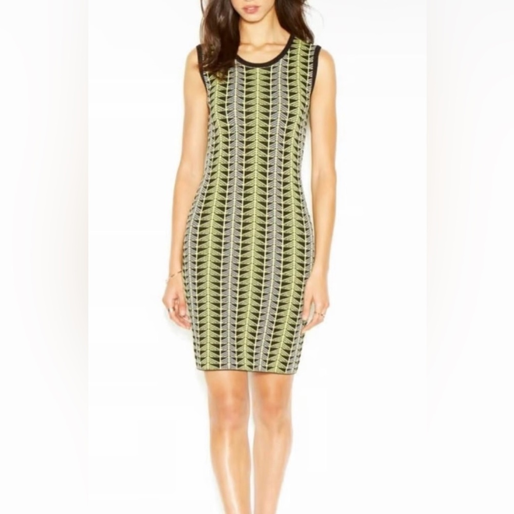 Rachel Roy Women’s Dress Sz Medium Sleeveless Thick Knitted Geometric Bodycon